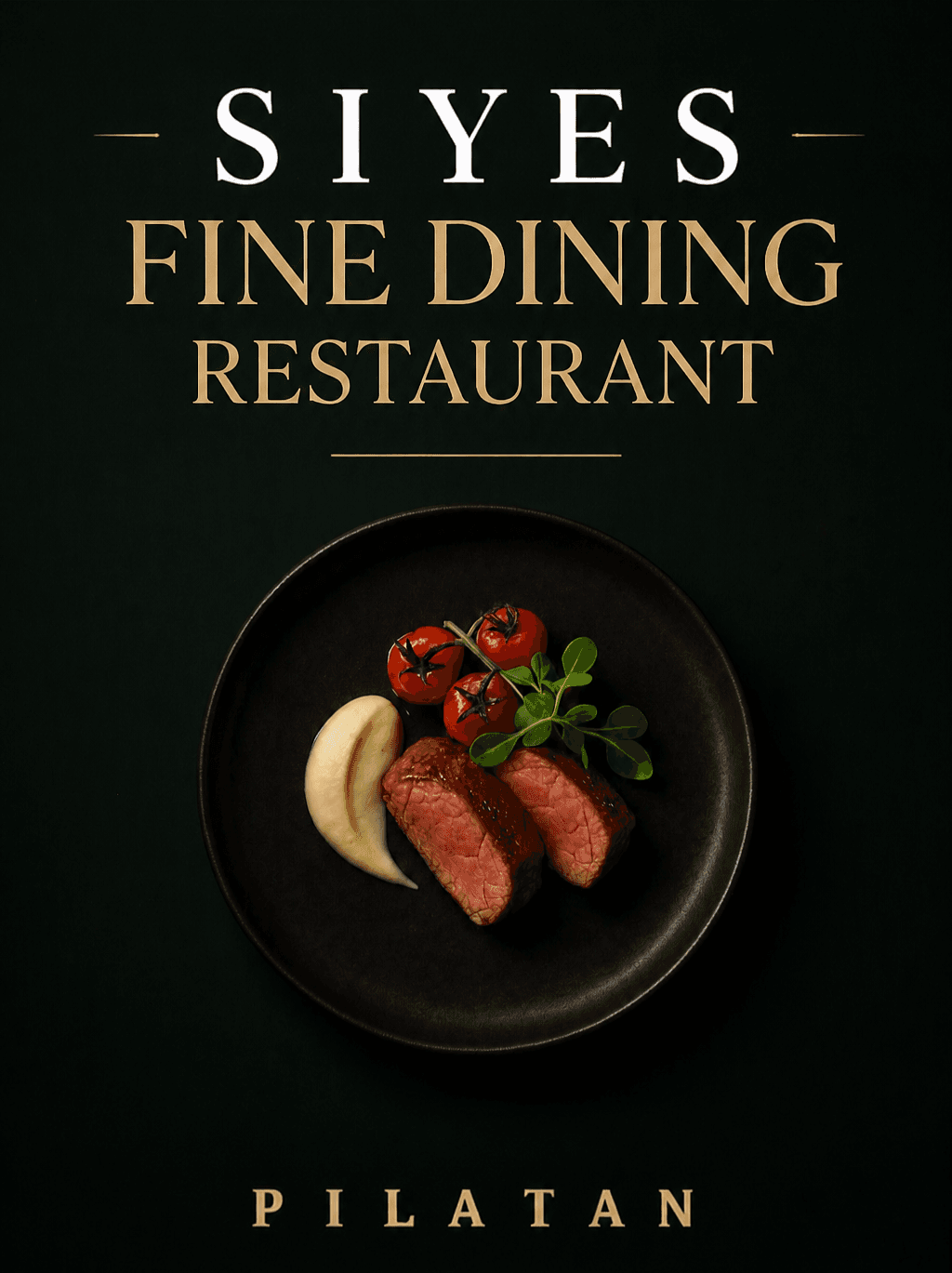 restaurant poster with a handwritten caption